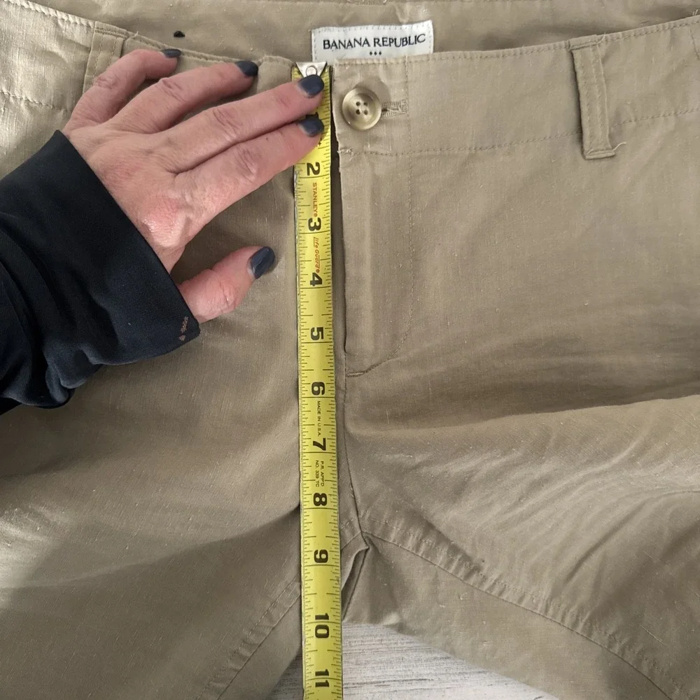 Banana Republic Linen Cargo Pants Womens 10 Tan‎ Convertible Hiking Beachy Comfy